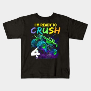 Im Ready To Crush 4 Monster Truck 4Th Birthday Boys Kids Kids T-Shirt